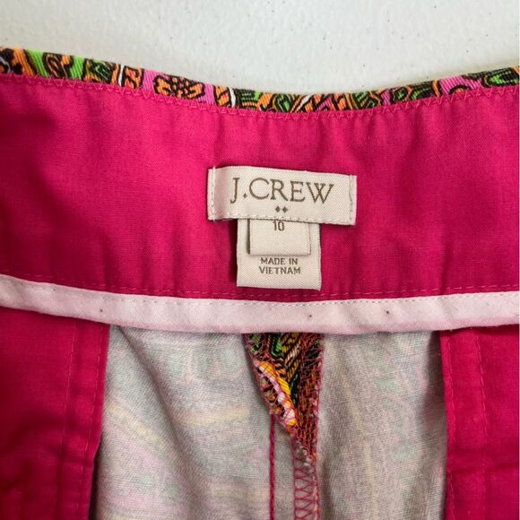 J Crew Bright Paisley Cotton Chino Shorts 5 Inch Women Size 10 Side Zip Preppy - Picture 7 of 14